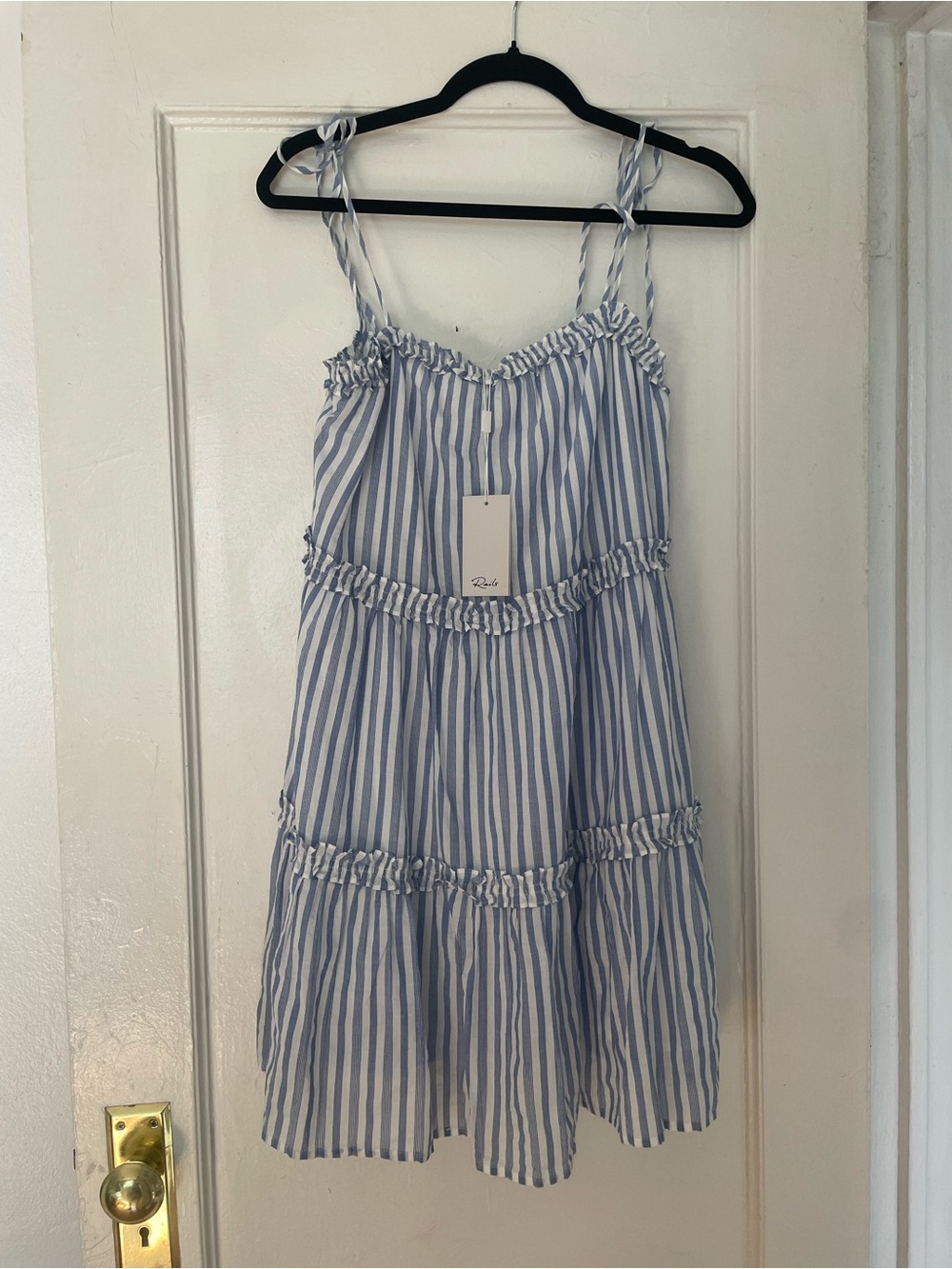 NWT RAILS Blue & White Striped Tiered Dress